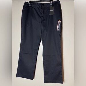 Lee Women’s Petite Wrinkle Free Work Pants Straight Leg Mid Rise Size 16 P Black